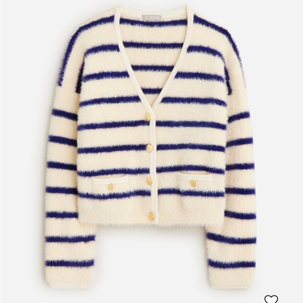 Navy striped lady jacket cardigan